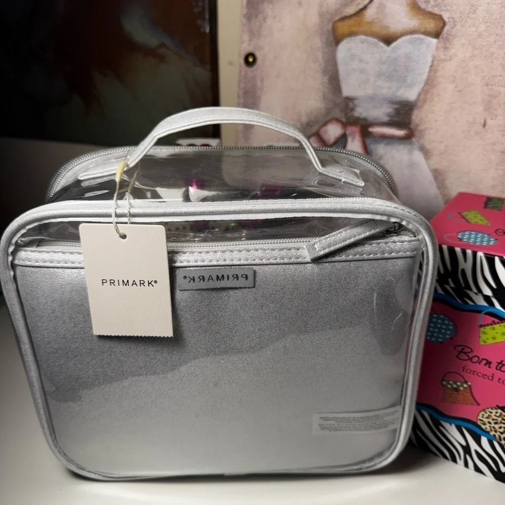Set 3 Silver Quilted Women's Travel Bags NWT